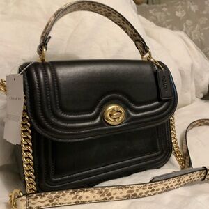 Coach Black Leather Shoulder Bag
